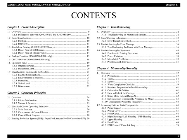 EPSON R260_R265_R270_R360_R380_R390 Service Manual